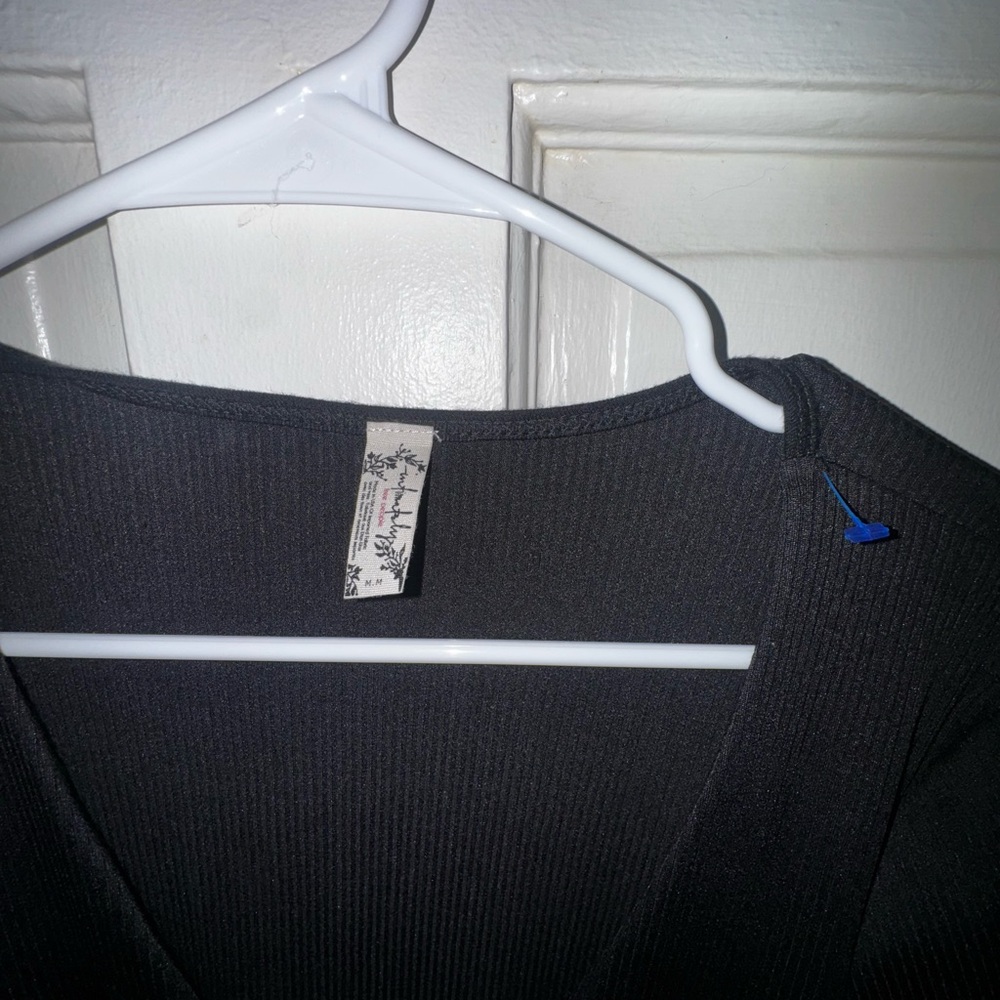 Free People Black Long Sleeve V-Neck Top - Picture 5 of 5